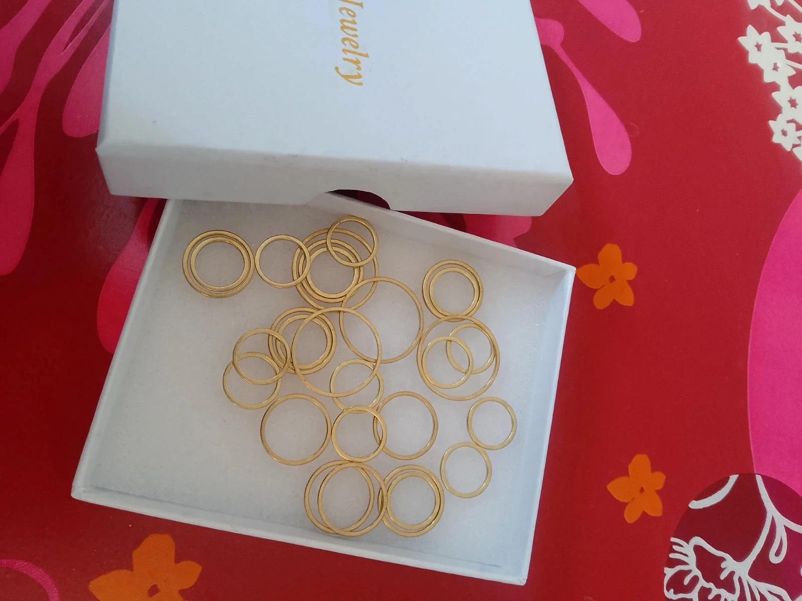 Lot anneaux dorés diy création bijoux